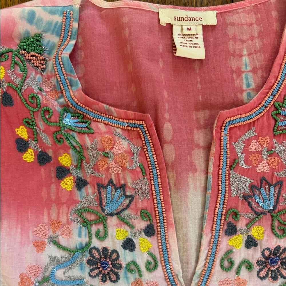 SUNDANCE ‘Dreaming in Color’ Embroidered Beaded Swim/Beach Cover Up Dress (M) - Picture 7 of 9